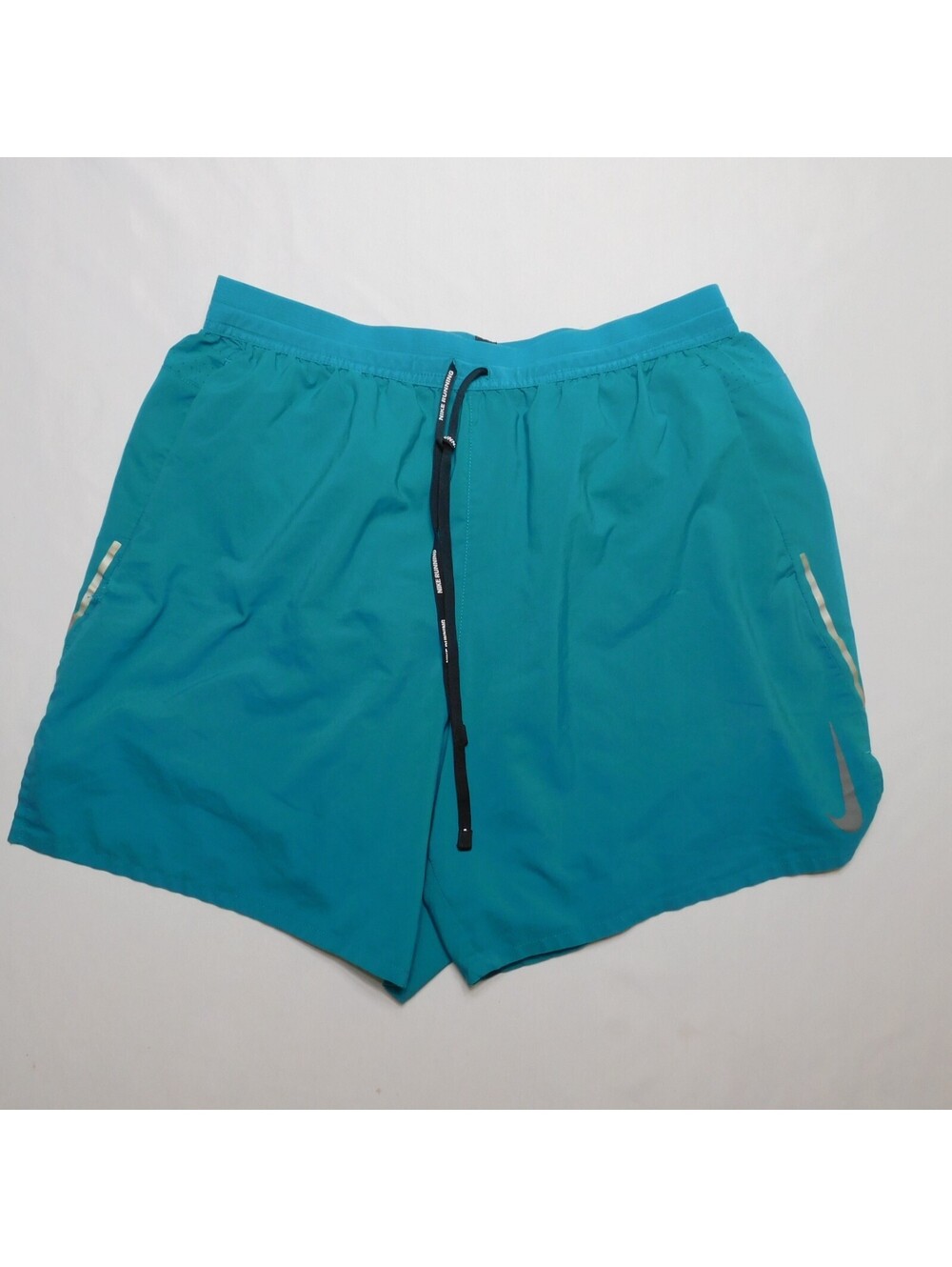 Nike Men's Flex Stride Dri-Fit Teal Running Shorts Drawstring Reflective Size La